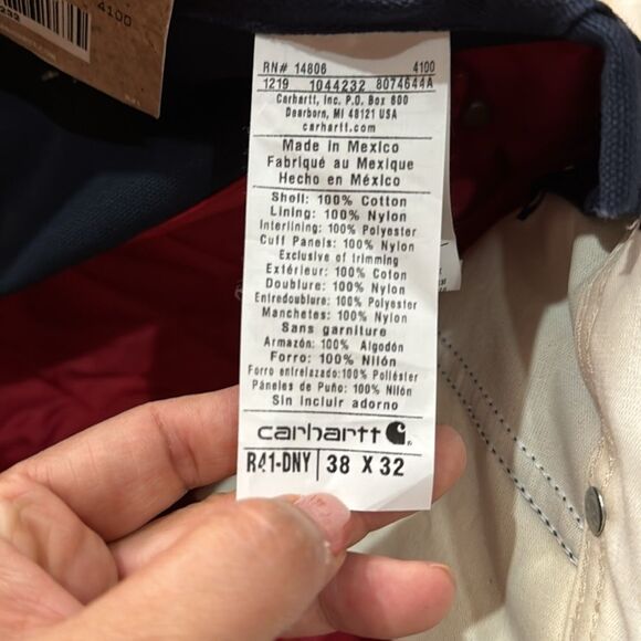 NWT Carhartt Insulated Duck Zip to Thigh Bib Overall Quilt Lined size 38x32 - Picture 12 of 16